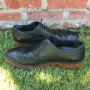 Cole Haan Black Leather Wingtip Oxford Dress Shoes